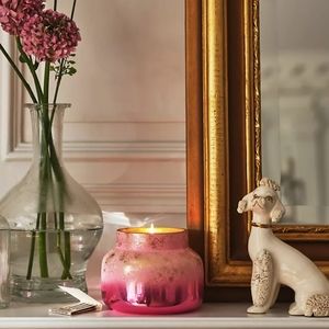 CAPRI BLUE PINK SHIMMER JAR CANDLE, COLOR: VOLCANO (FRESH FRUITY)